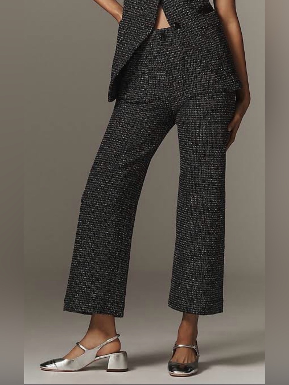 Maeve The Colette Tweed Cropped Wide Leg Trouser